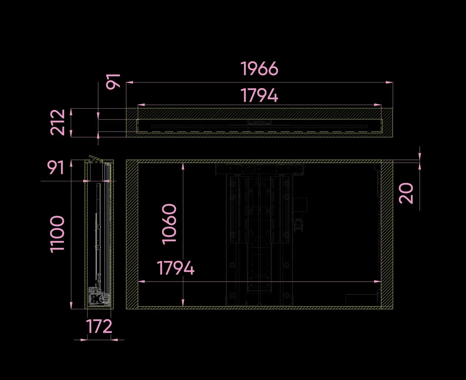 Sunken Media Room — drawing